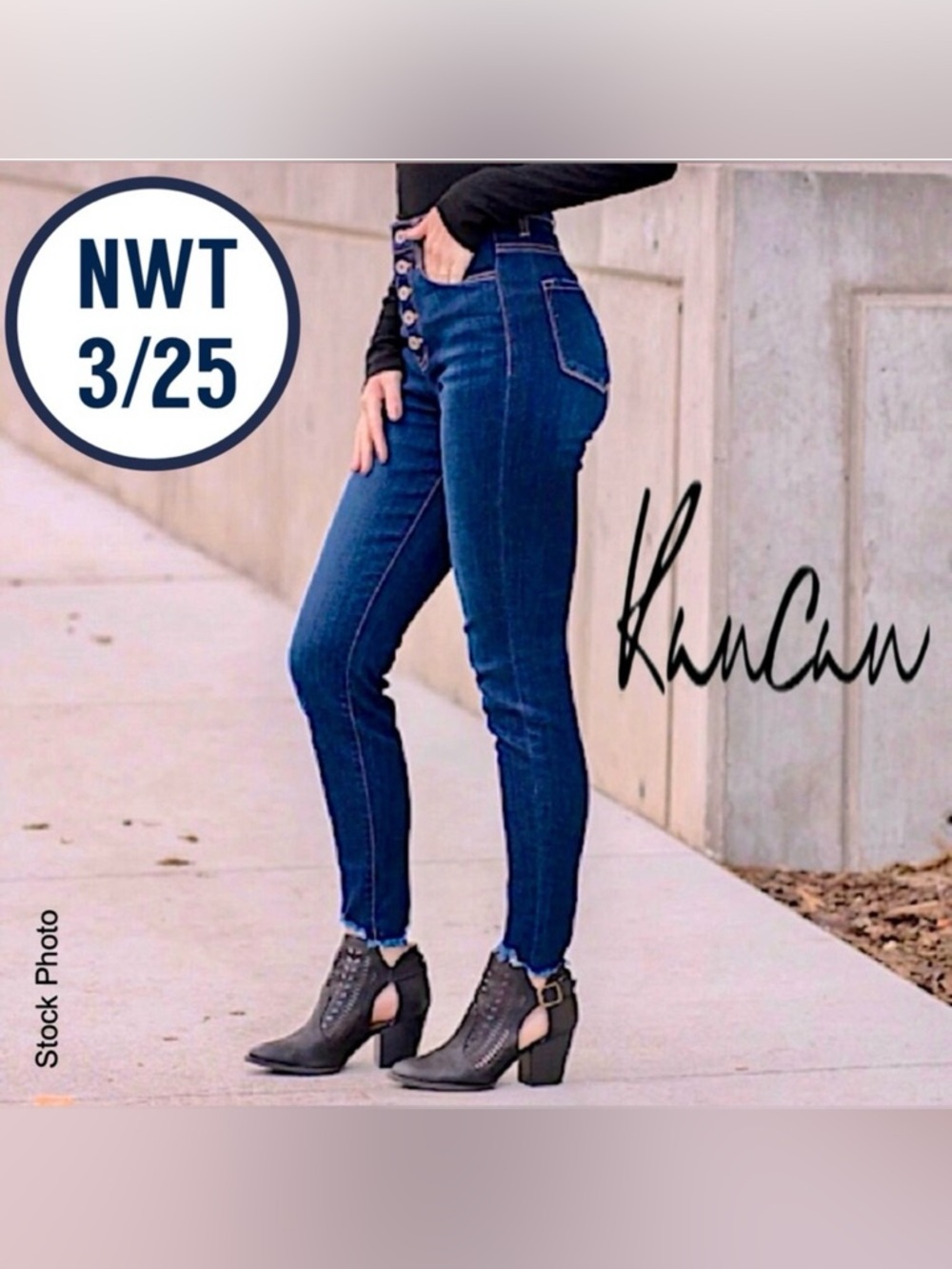 NWT KanCan High-Rise Button-Fly Dark Wash Skinny KC11236D (3/25)
